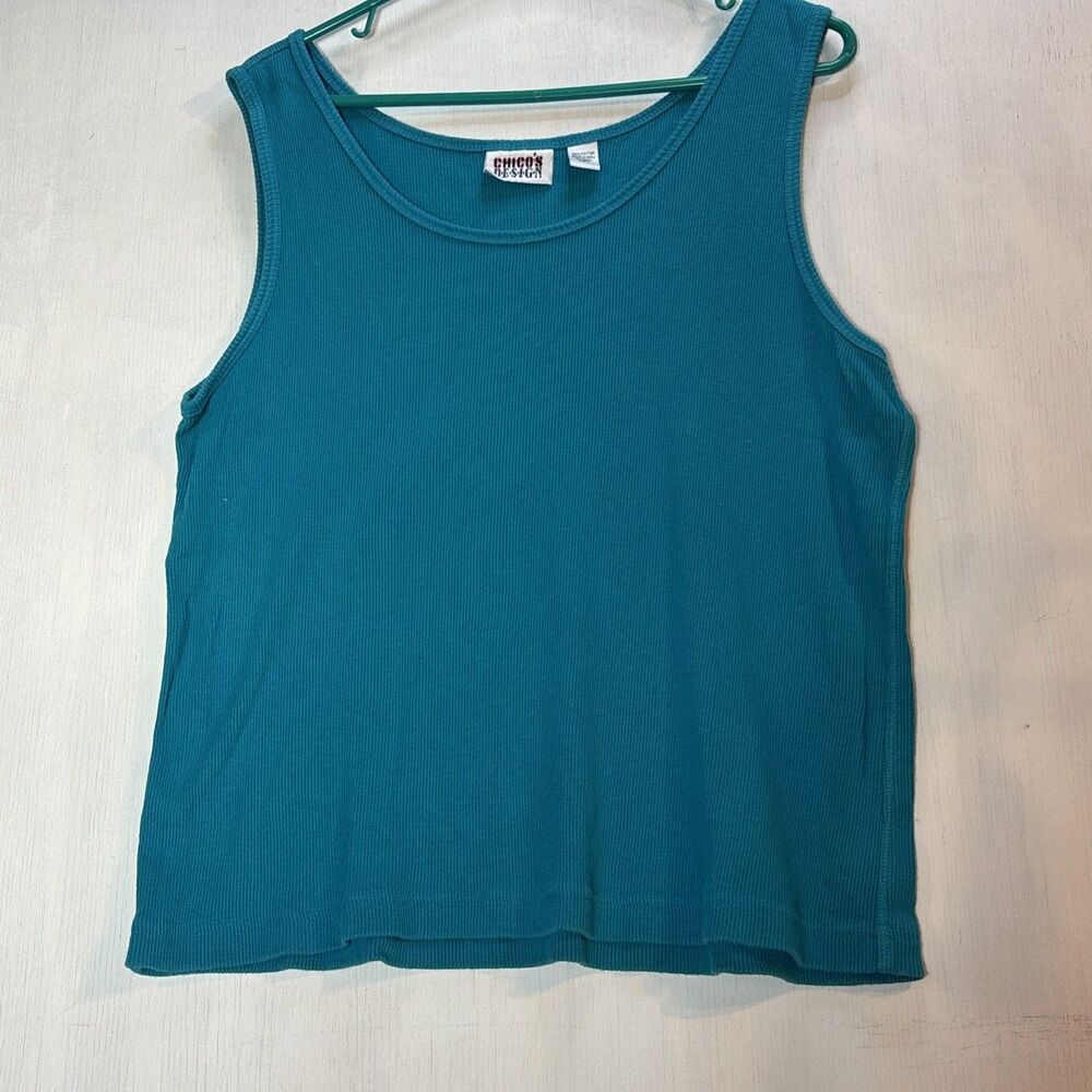 Chico's Design Size 3Aqua Tank Top T-shirt Tee Blouse Shirt Women's